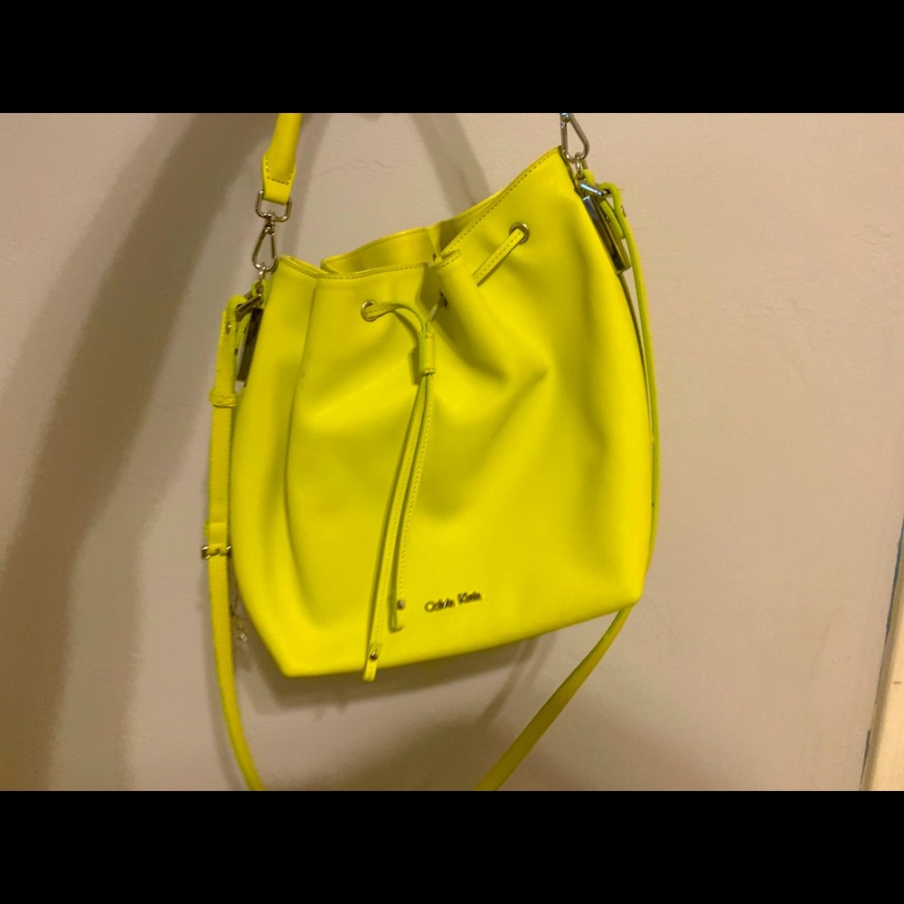 Calvin Klein bright yellow purse